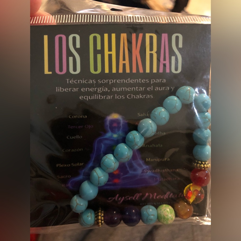 7 Chakra Healing Bead Bracelet Unisex NWT